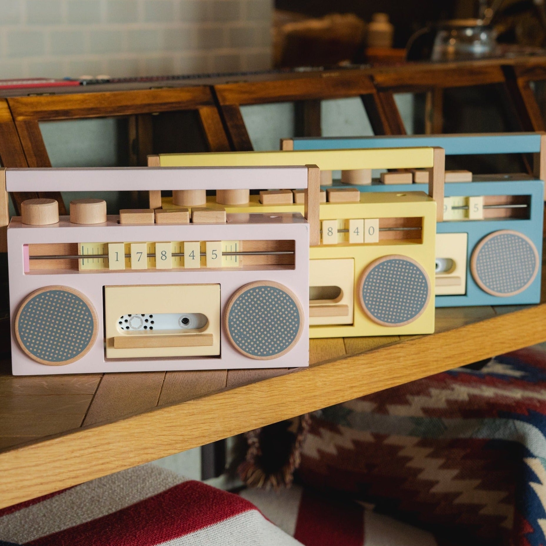 kiko retro wooden tape recorder with live record